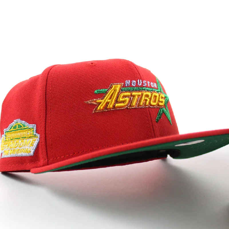 Houston Astros Astrodome New Era 59Fifty Fitted Hat (Red Green Under Brim)