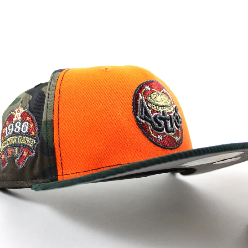 Houston Astros 1986 All Star Game New Era 59Fifty Fitted Hat (Hunter Orange WoodLand Camo Green Gray Under Brim)