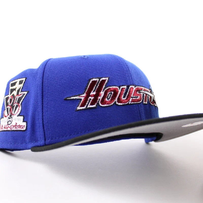 Houston Astros 35 Years New Era 59Fifty Fitted Hat (Majestic Blue Black Gray Under Brim)