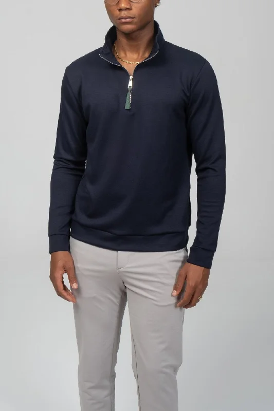 Zipper Up Jumper - Navy