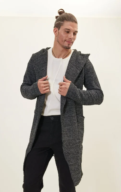 Jk Stealth Hoodie Cardigan  - Anthracite Black