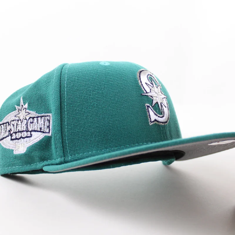 Seattle Mariners 2001 All Star Game New Era 59Fifty Fitted Hat (Teal Gray Under Brim)