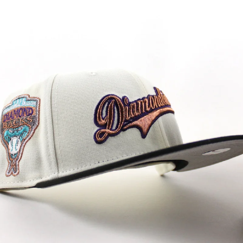 Arizona Diamondbacks 1998 Inaugural Season New Era 59Fifty Fitted Hat (Chrome White Black Gray Under Brim)