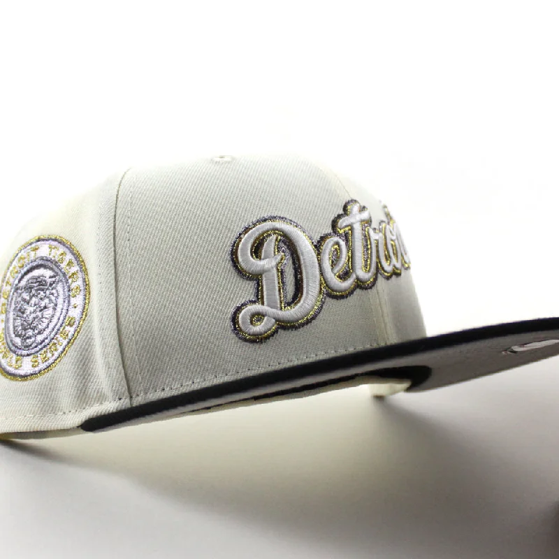 Detroit Tigers World Series New Era 59Fifty Fitted Hat (Chrome White Black Gray Under Brim)