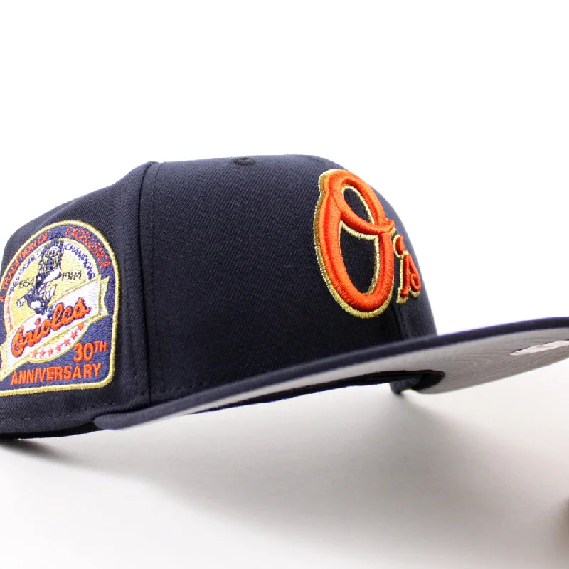 Baltimore Orioles A tradition Of Excellence 30th Anniversary 59Fifty New Era Fitted Hat (Navy Gray Under Brim)