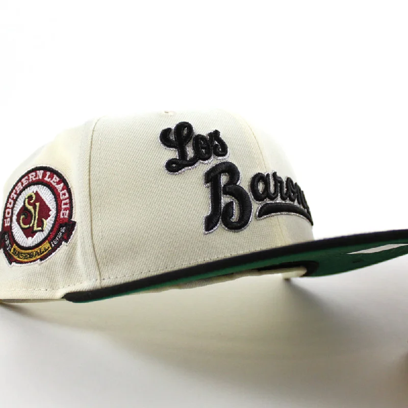 BIRMINGHAM BARONS Southern League New Era 59Fifty Fitted Hat (Chrome White Black Green Under Brim)