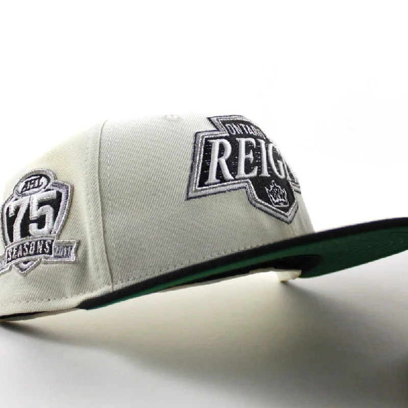 Ontario Reign 75 Seasons New Era 59Fifty Fitted Hat (Chrome White Black Green Under Brim)