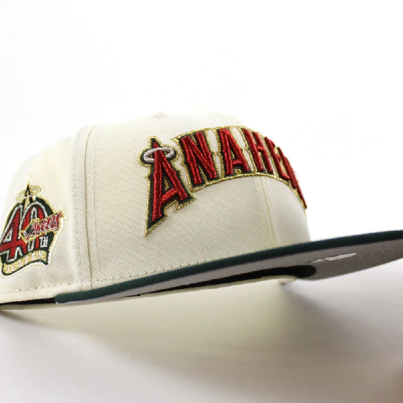 Anaheim Angels 40th Season New Era 59Fifty Fitted Hat (Chrome White Green Gray Under Brim)