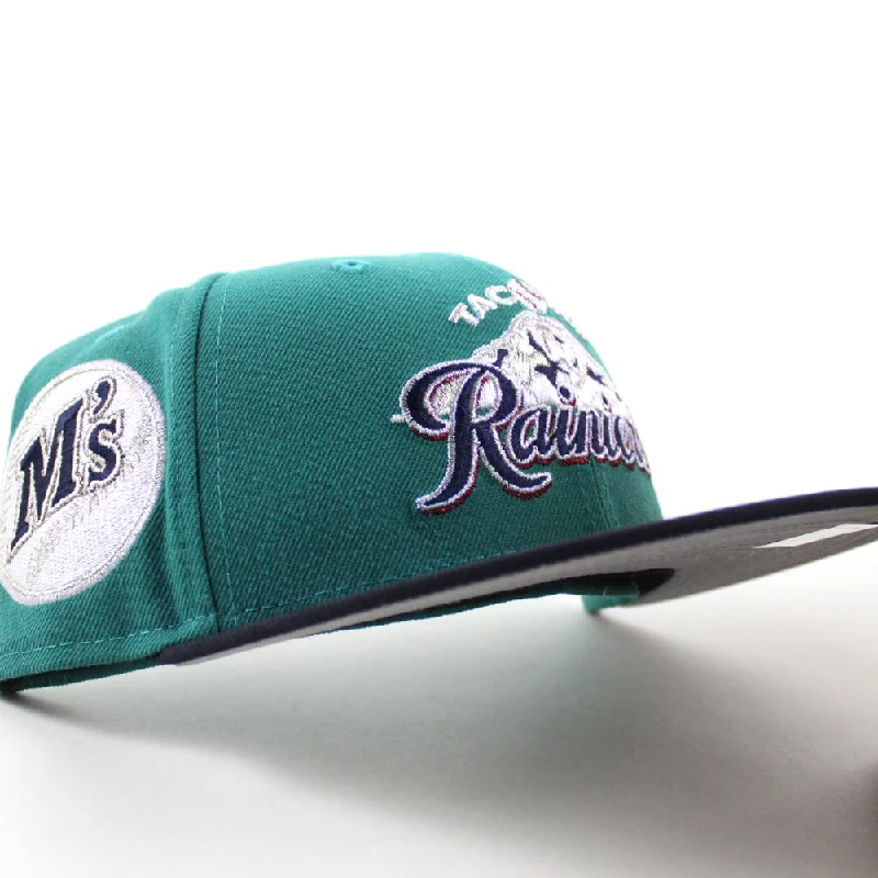 Tacoma Rainiers x Seattle Mariners New Era Fitted 59Fifty Hat (Teal Navy Gray Under Brim)