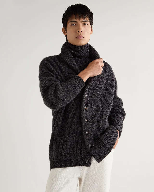 Men's Kensington Cashmere Cardigan Granite Grey