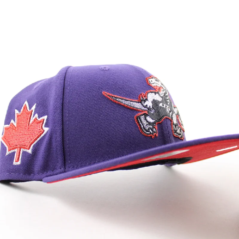 Toronto Raptors Maple Leaf Patch New Era 59Fifty Fitted Hat (Purple Red Under Brim)