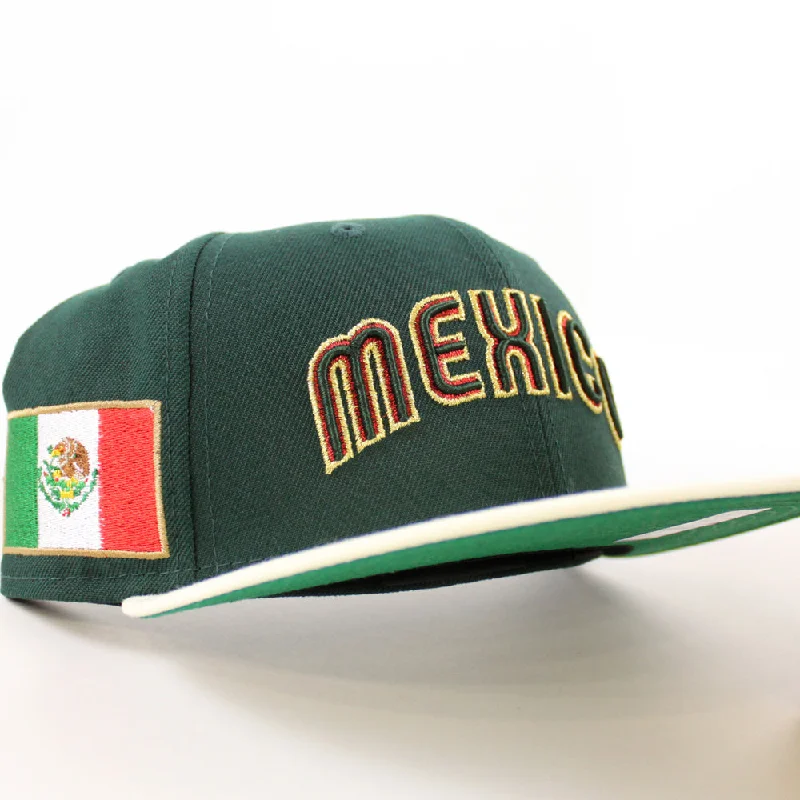 Mexico 2023 World Baseball Classic (WBC) New Era 59Fifty Fitted Hat (Dark Green Chrome White Green Under Brim)