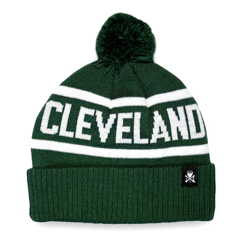 Cleveland Jacquard Pom Beanie - Forest