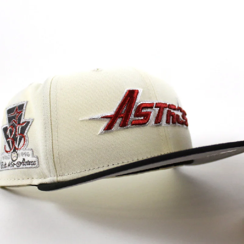 Houston Astros 35 Great Years New Era 59Fifty Fitted Hat (Chrome White Black Gray Under Brim)