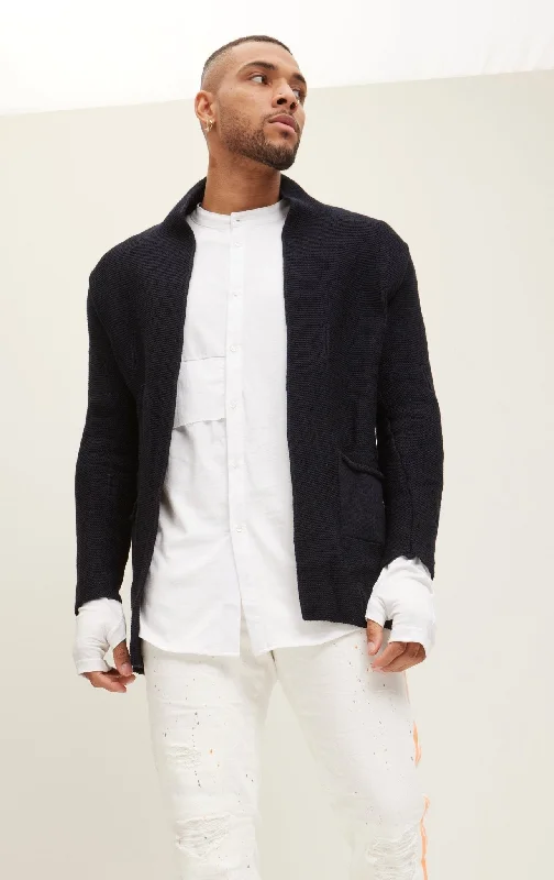 Cozy Knit Jacket - Navy