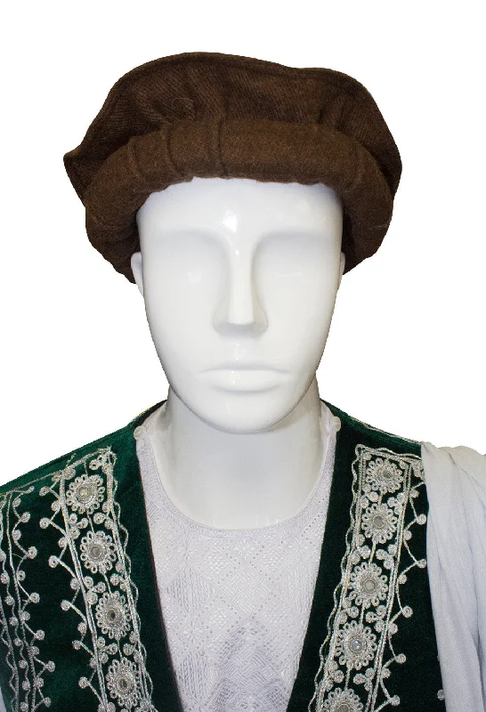 Afghan Hat Pakol - Dark Gray/Brown