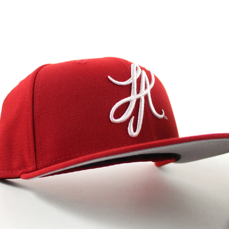 LA Script New Era 59Fifty Hat (Scarlet Red GRAY UNDER BRIM)