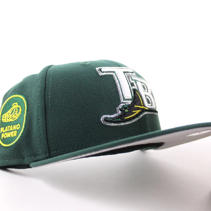 Tampa Bay Devil Rays Platanos Power New Era 59Fifty Fitted Hat (Dark Green Gray Under Brim)