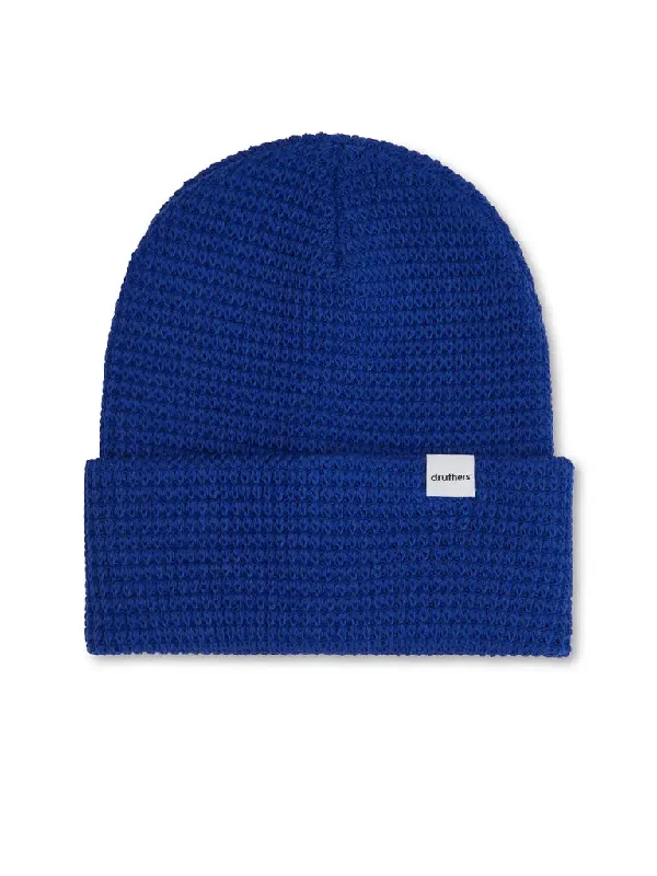 Organic Cotton Waffle Knit Beanie- Blue