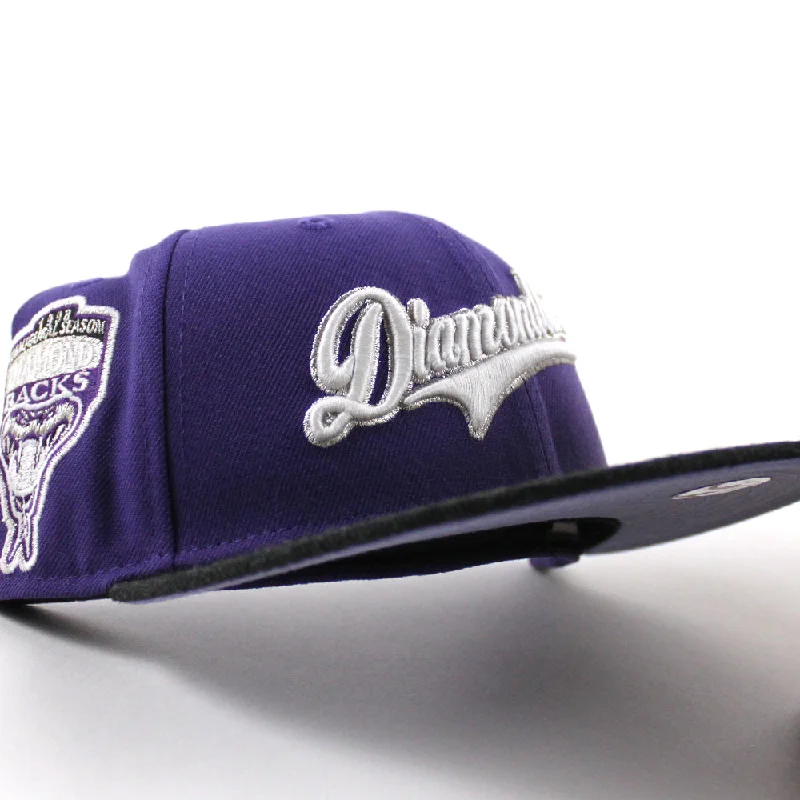 Arizona Diamondbacks 1998 Inaugural Season New Era 59Fifty Fitted Hat (New Orchid Black Lavender Under Brim)