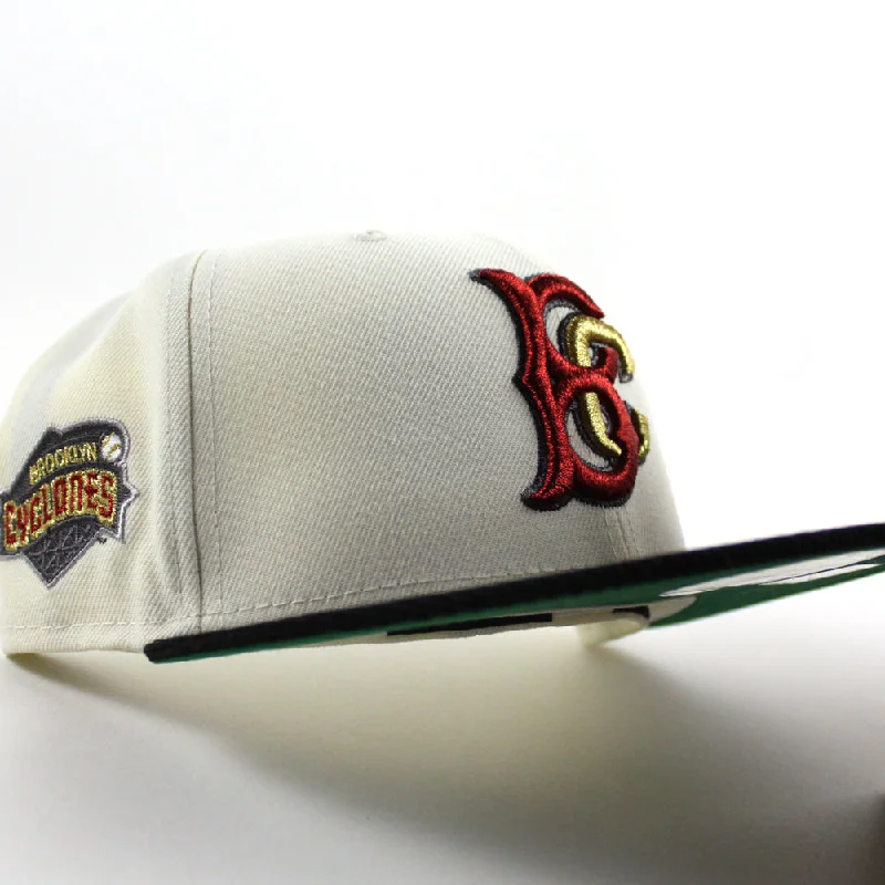 Brooklyn Cyclones Cyclones Patch New Era 59Fifty Fitted Hat (Chrome White, Black and Green Under Brim)