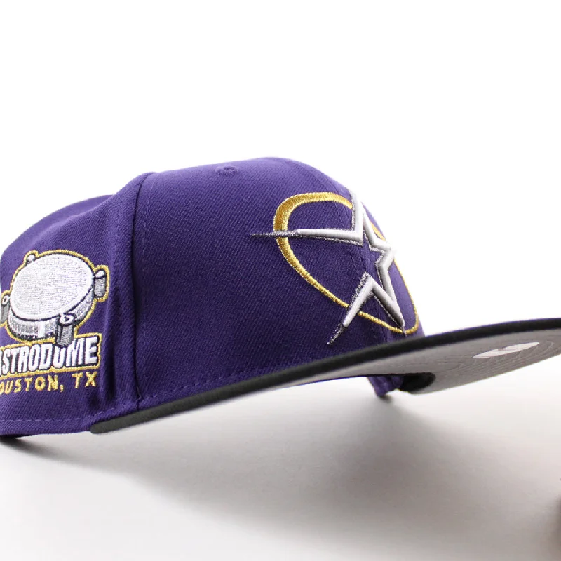 Houston Astros Astro Dome Patch New Era 59Fifty Fitted Hat (Purple Black Gray Under Brim)