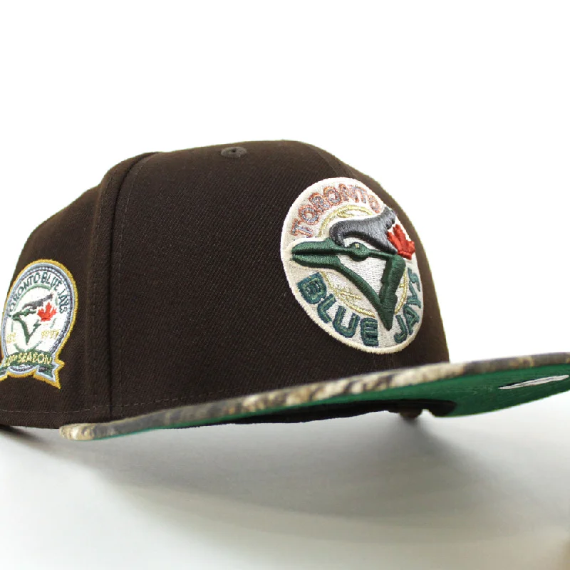 Toronto Blue Jays 40th ANNIVERSARY New Era 59Fifty Fitted Hat (BurntWood RealTree Camo Green Under Brim)