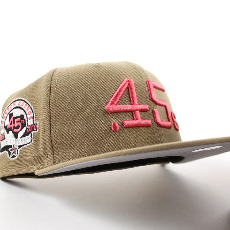 Houston Colt 45 45th Anniversary New Era 59Fifty Fitted Hat (Khaki Gray Under Brim)