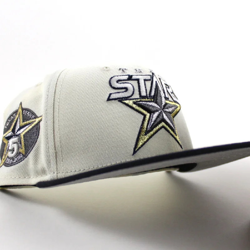 TEXAS STARS AMERICAN HOCKEY LEAGUE 5TH Anniversary New Era 59Fifty Fitted Hat (Chrome White Navy Green Under Brim)