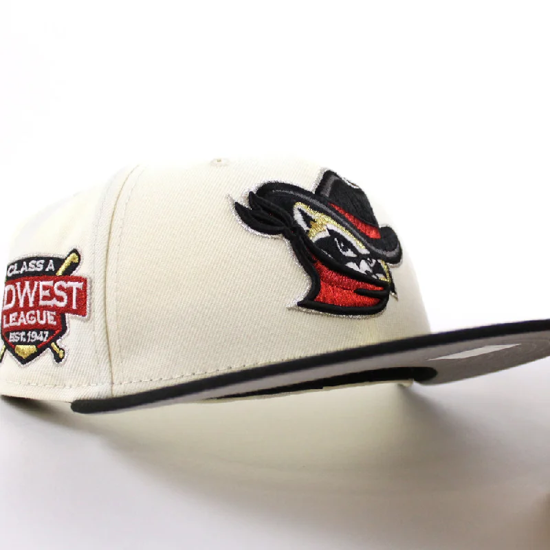 Quad Cities River Bandits Class A New Era 59Fifty Fitted Hat (Chrome White Black Gray Under Brim)