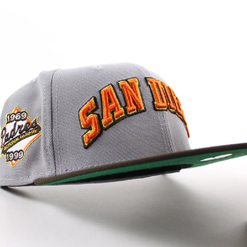 San Diego Padres 1969-1999 International league New Era 59Fifty Fitted Hat (Gray Walnut Green Under Brim)