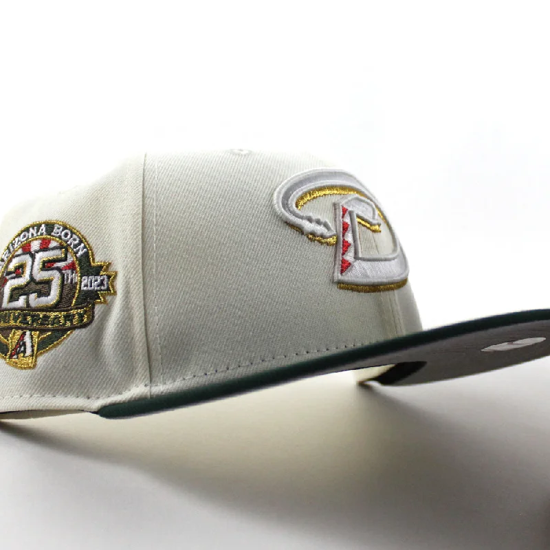 Arizona Diamondbacks 25th anniversary New Era 59Fifty Fitted Hat (Chrome White Green Gray Under Brim)