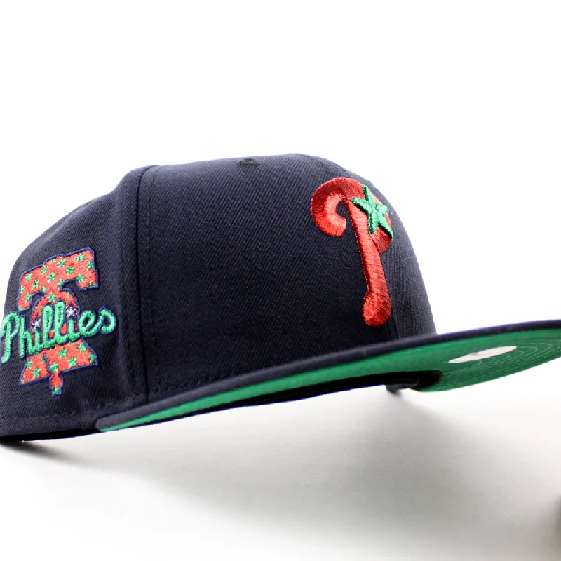 Philadelphia Phillies Liberty Bell Patch 59Fifty New Era Fitted Hat (Navy and Green Under Brim)