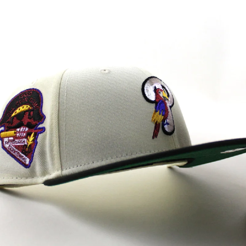 Philadelphia Phillies PARROT 1959 Pirates All Star Game 59Fifty New Era Fitted Hat (Chrome White Black Green Under Brim)