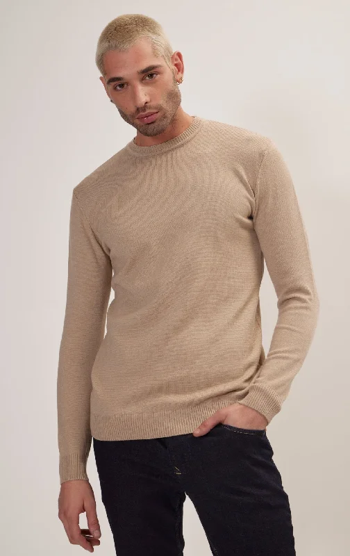 Classic Crew Neck Sweater - Stone