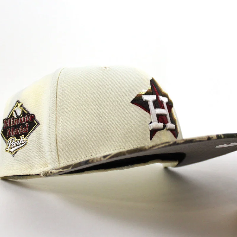 Houston Astros Minute Maid New Park Era 59Fifty Fitted Hat (Chrome White White RealTree Camo Gray Under Brim)