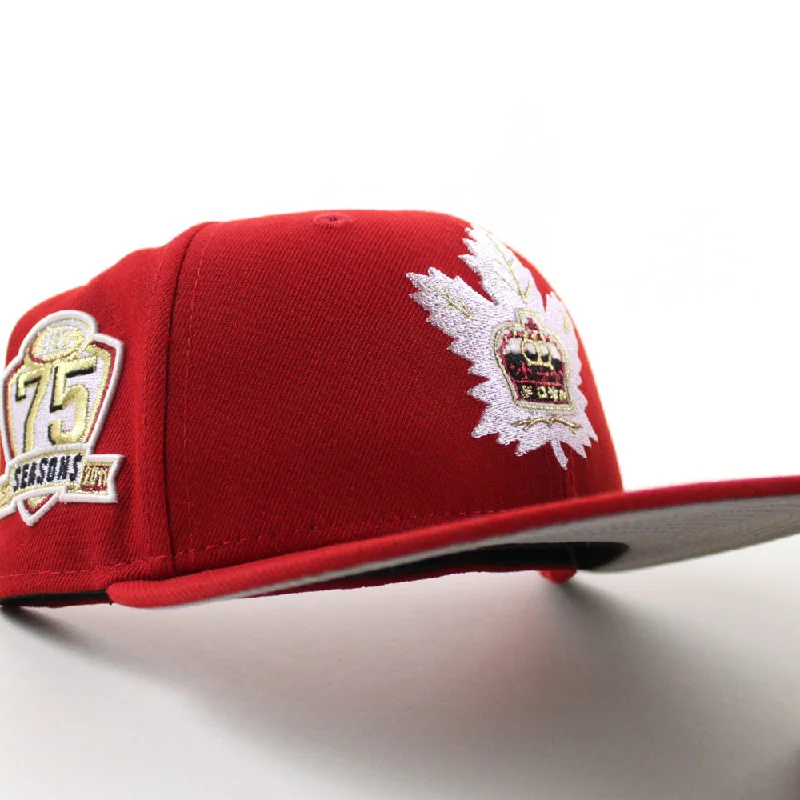 Toronto Marlies 75 Seasons New Era 59Fifty Fitted Hat (Scarlet Red Gray Under Brim)