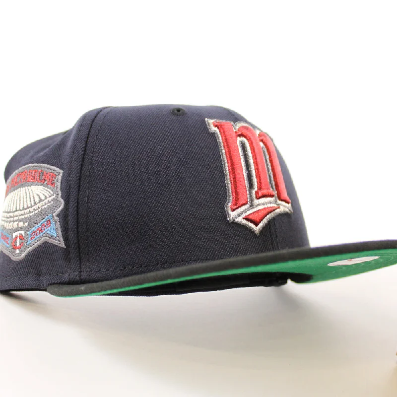 Minnesota Twins HHH Metrodome New Era 59Fifty Fitted Hat (Navy Black Green Under Brim)