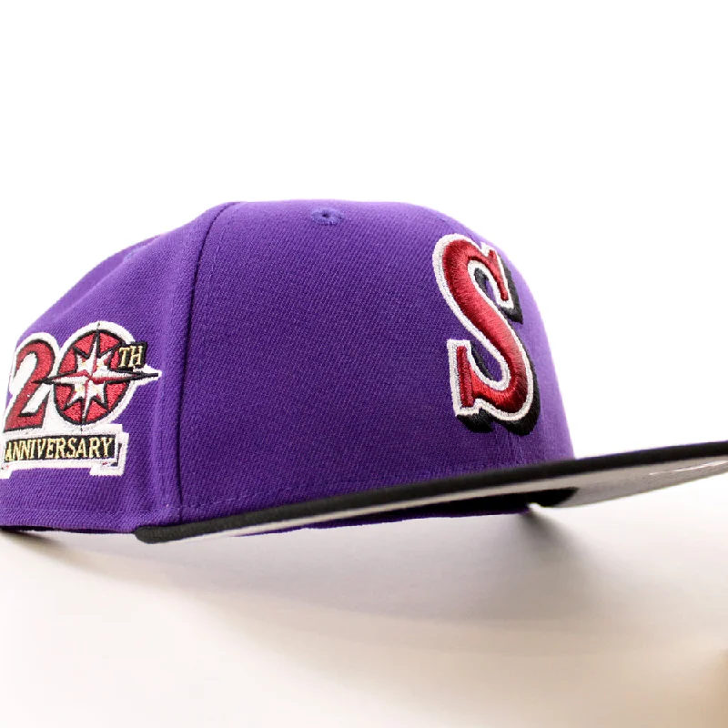 Seattle Mariners 20th Anniversary New Era 59Fifty Fitted Hat (Purple Black Gray Under Brim)