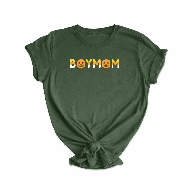 Candy Corn Boymom Heather Forest Tee