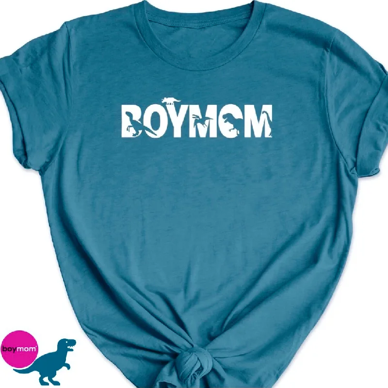 Dino Boymom Teal Tee