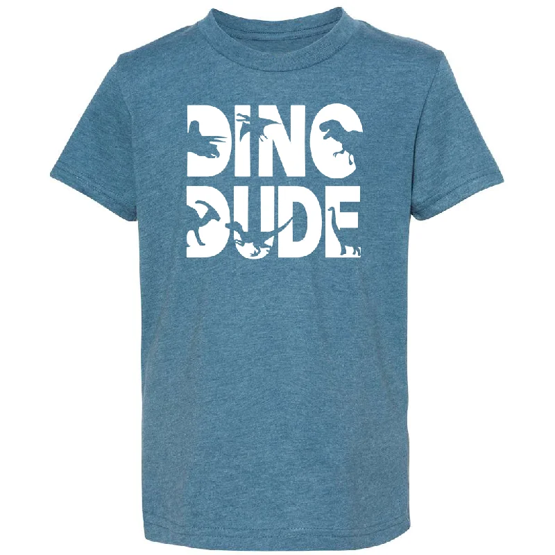 Dino Dude Youth Teal Blue Tee