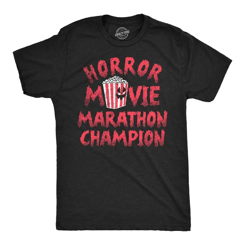 Horror Movie Marathon Champion Men's T Shirt