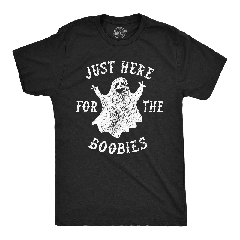 Just Here For The Boobies Ghost Men's T Shirt