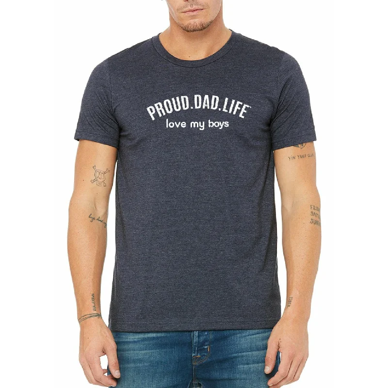 PROUD.DAD.LIFE - LOVE MY BOYS - Heather Navy Tee