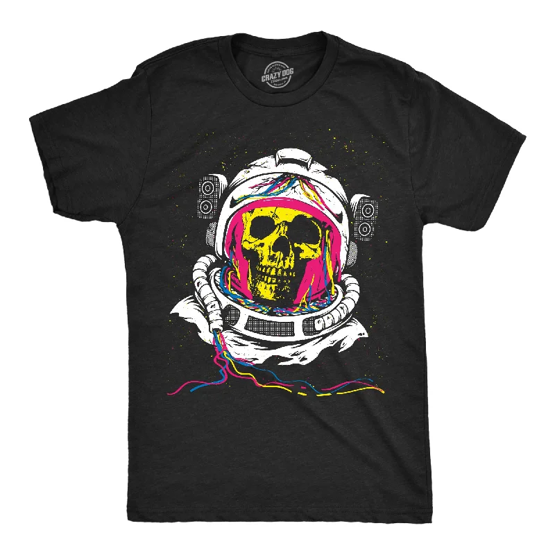 Rainbow Astronaut Skull Men's T Shirt