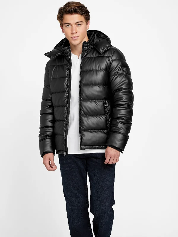 Alby Faux-Leather Puffer Jacket