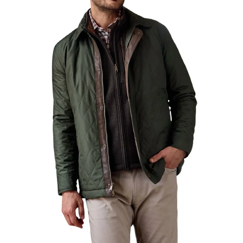 Braddock Quilted Jacket In Forest Green