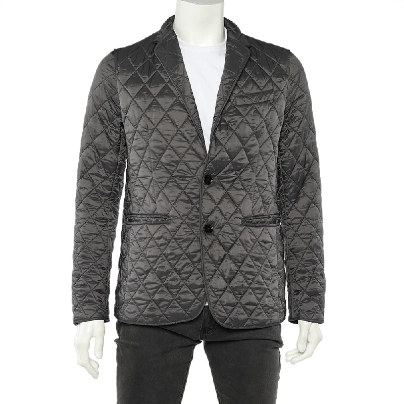 Burberry Charcoal Grey Quilted Synthetic Jacket