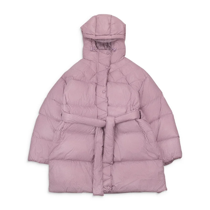 CALLIPYGIAN LONG BELTED PURPLE PUFFER JACKET